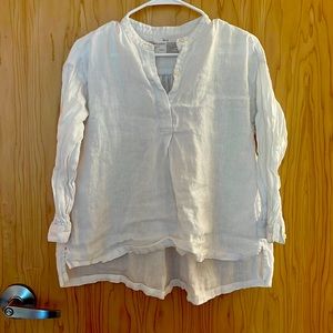 Muji linen flowy tunic blouse